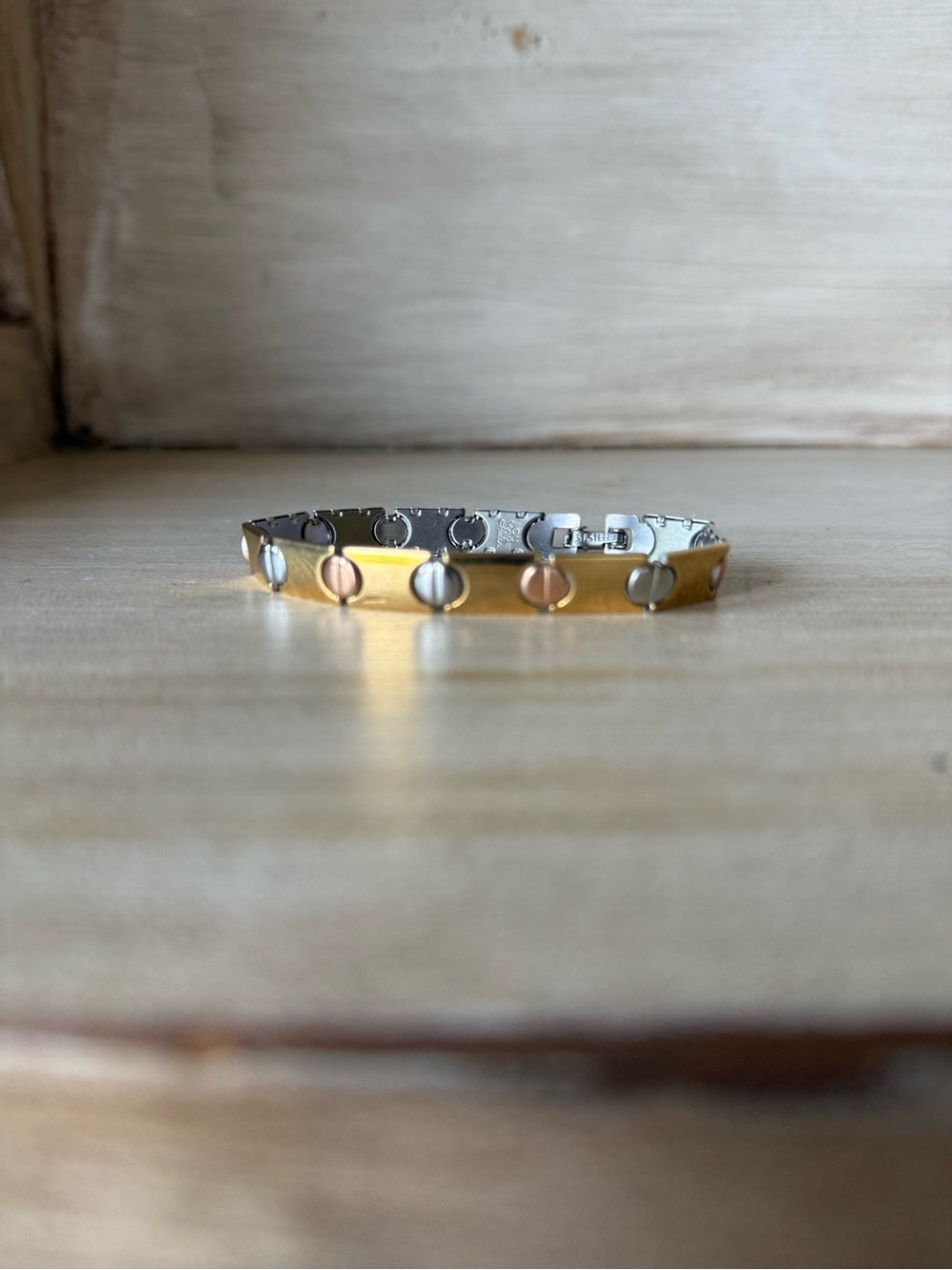 Women’s Stainless Steel Link Bracelets Tri-colored